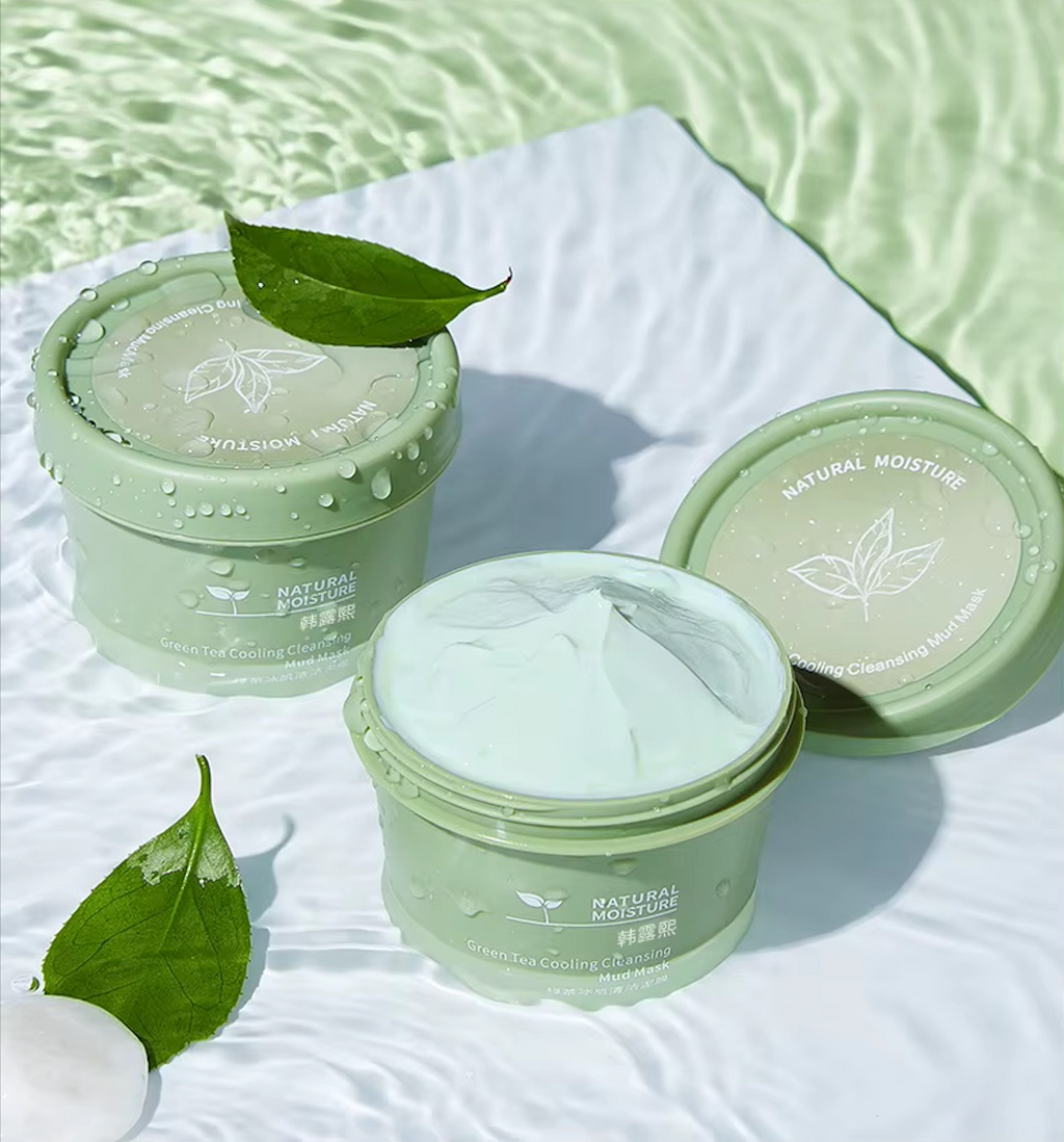 Iced clay mask with green tea - Purifying, moisturizing, sebum regulating, blackhead cleanser.